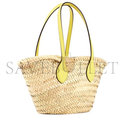 GUCCI MINI STRAW TOTE WITH GUCCI LOGO 782381 (20.5*19.5*13cm)